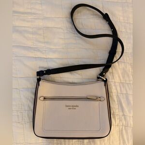 kate spade Cream Crossbody Bag with Black Strap